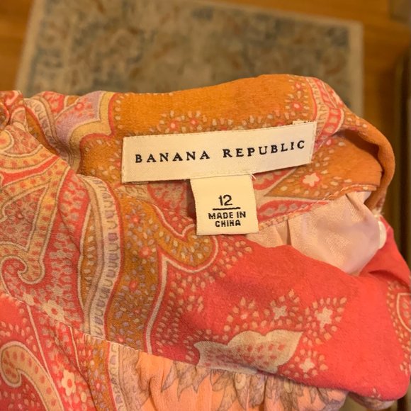 BANANA REPUBLIC SILK MIDI DRESS IN PAISLEY - Picture 3 of 4